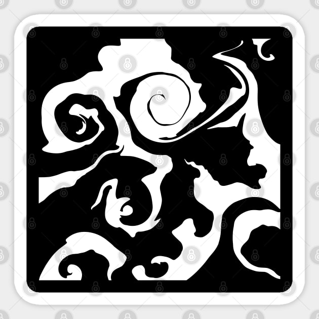 Modern Black and White marble swirl Sticker by LAEC